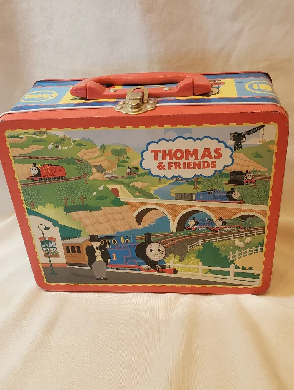 Thomas & Friends Vtg 2005 Schylling Red and Blue Metal Lunchbox Thomss The Train
